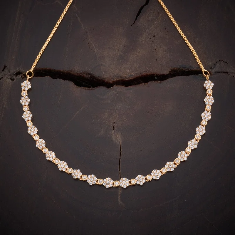 Silver Beaded Necklace-Zircon Necklace 161373