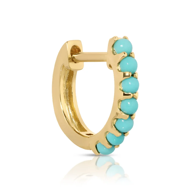 Colored Hoop Earrings-Alli Webb Turquoise Huggie