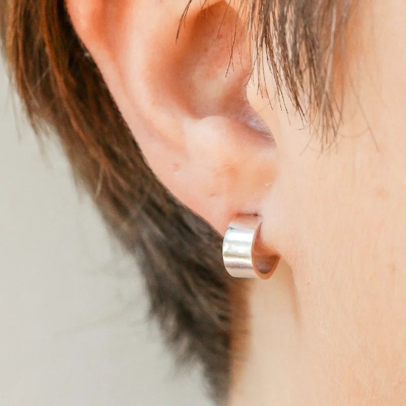 Simple Drop Earrings-GRAND HUGGIE HOOPS