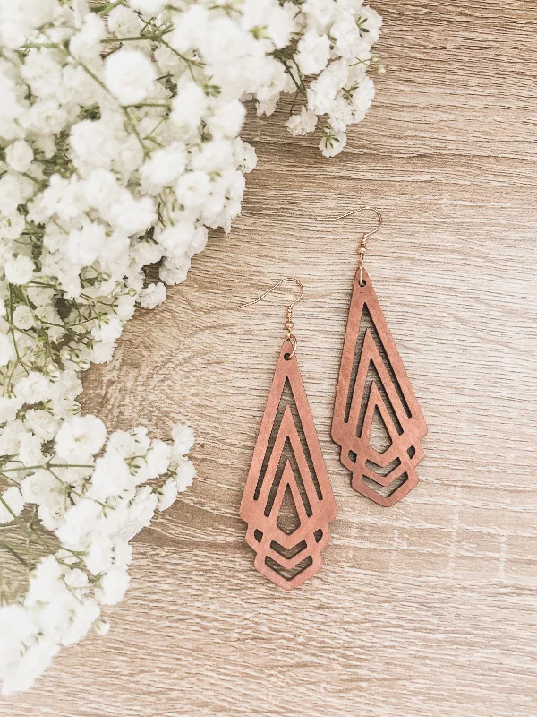 Customizable Earrings-Beautiful Boho Wooden Drop Earrings