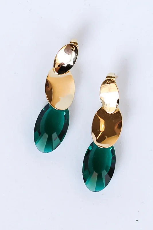 Triangular Drop Earrings-FINAL SALE - Cora Gemstone Drop Earrings