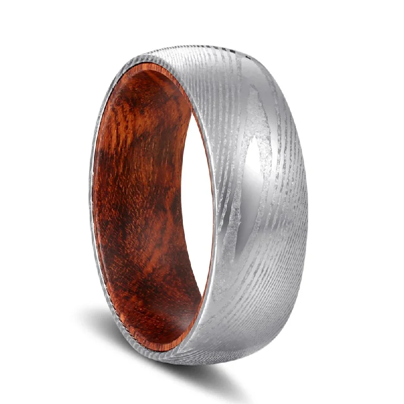 RANGO | Snake Wood, Silver Damascus Steel, Domed