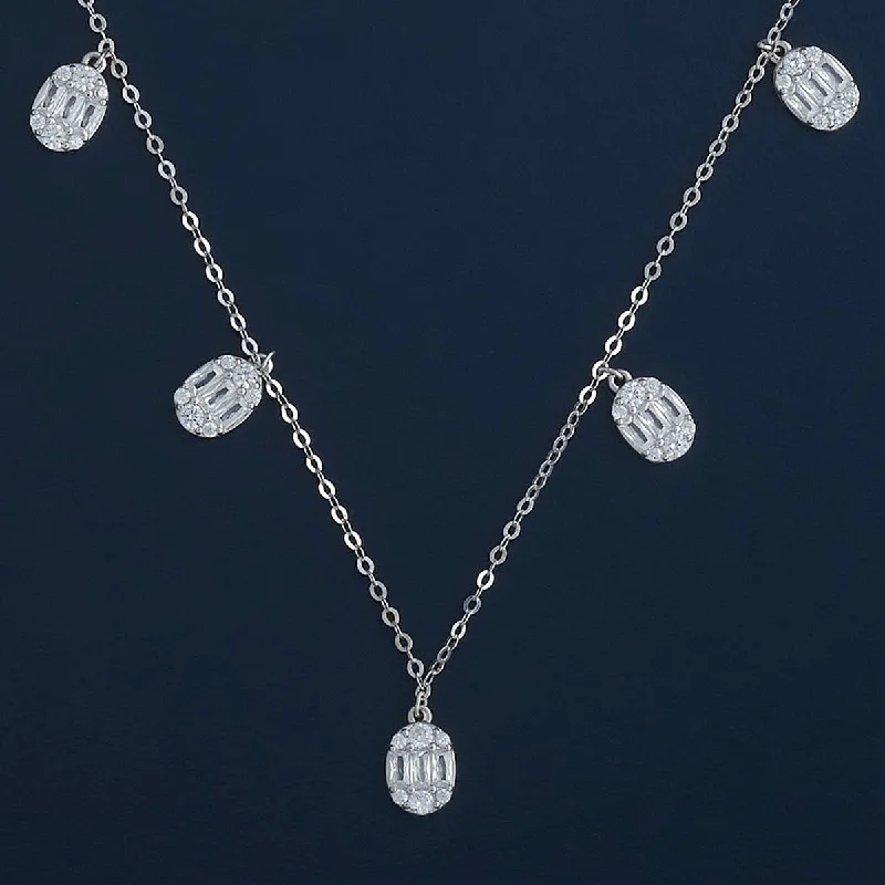 Elegant Wedding Necklace-92.5 Silver Necklace 183018