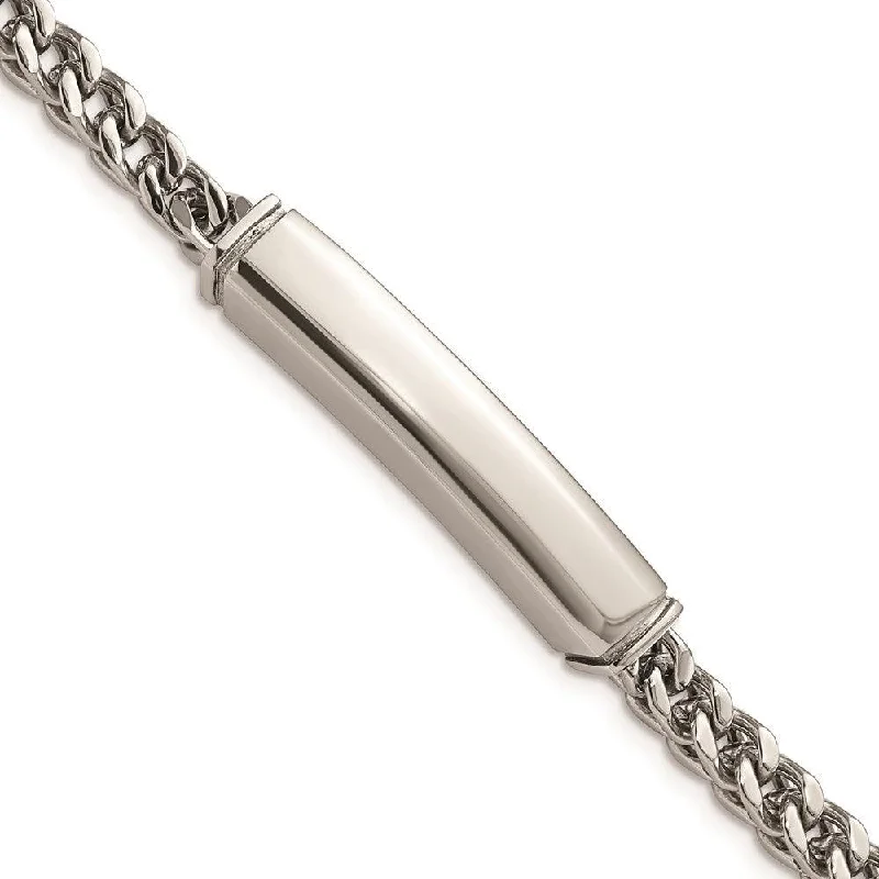 Elegant Diamond Bracelet-Stainless Steel Polished Heavy Wheat 8.25in ID Bracelet