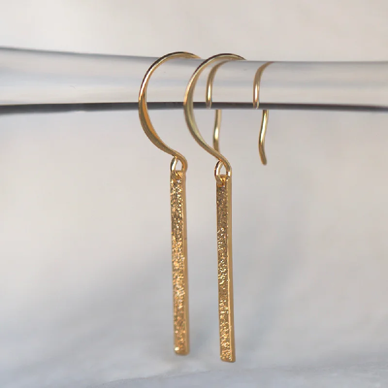 Unique Chandelier Earrings-DIAMOND DUSTED BAR EARRINGS