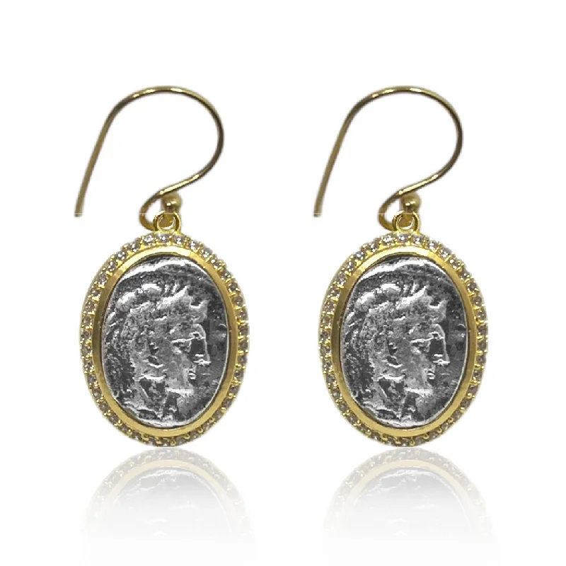 High-End Earrings-MIXED METAL MONETA COIN EARRINGS