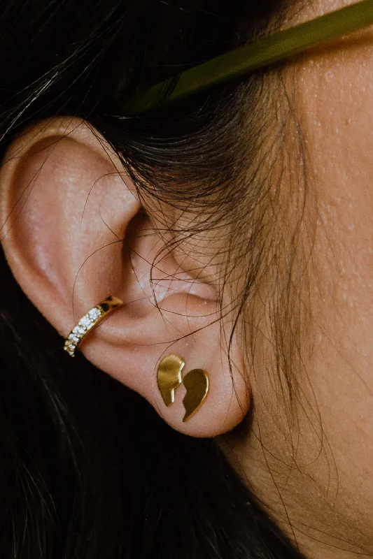 Geometric Silver Earrings-Heartbreaker Stud