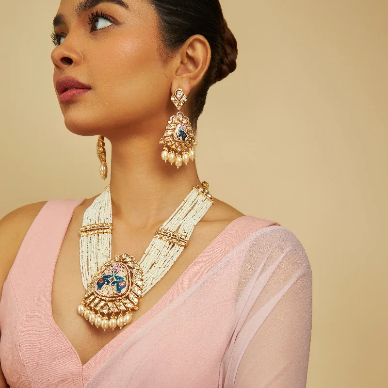 Bold Statement Necklace-Kundan Necklace 169662