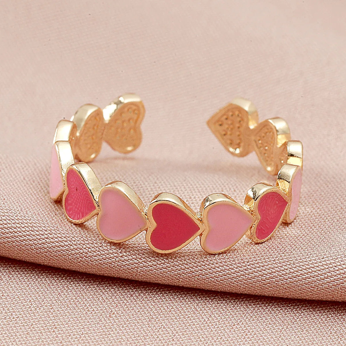 Commute Heart Shape Copper Plating Open Ring