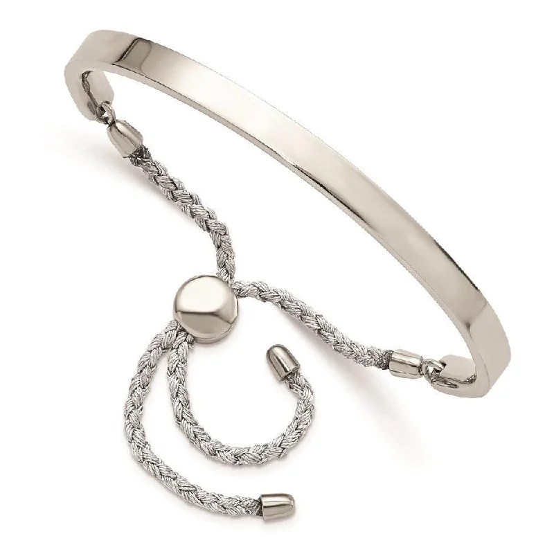 Trendy Silver Bracelet-Stainless Steel Polished Bar Adjustable Bracelet