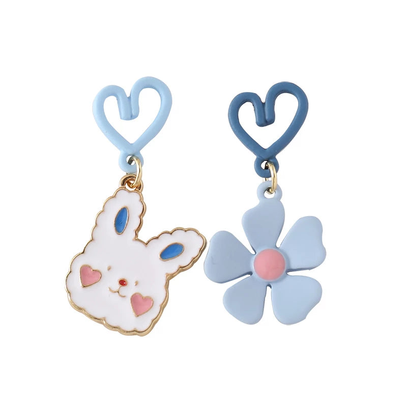 Luxury Diamond Earrings-Adorable Blue Bunny Earrings