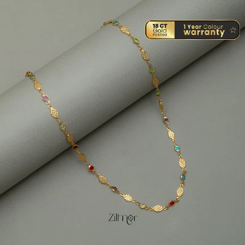 Modern Bar Necklace-PE101854 Semi Precious multi stone daily wear necklace