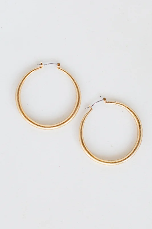 Elegant Gold Earrings-FINAL SALE - Dani Gold Hoop Earrings