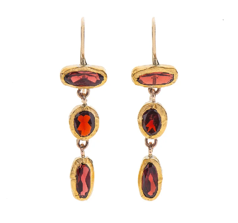 Tiny Stud Earrings-Nava Zahavi Dangle Garnet Earrings