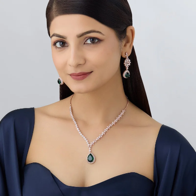 Simple Choker Necklace-Zircon Necklace 158448