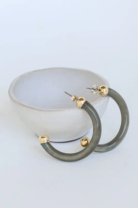 Elegant Hoops with Diamonds-FINAL SALE - Indie Olive Acrylic Hoop Earrings