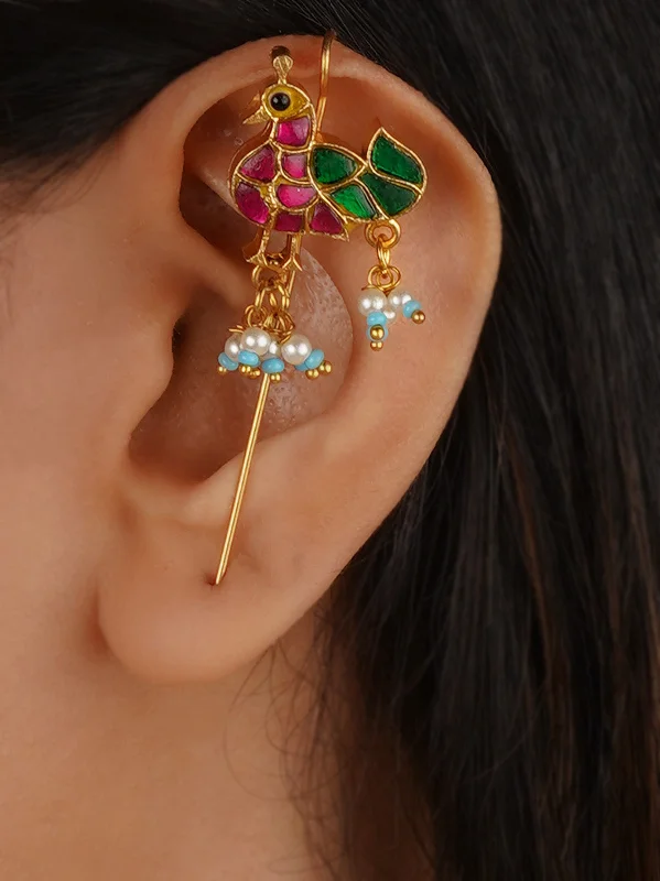 Boho Feather Earrings-Multicolor Gold Plated Earrings - TR-EAR162