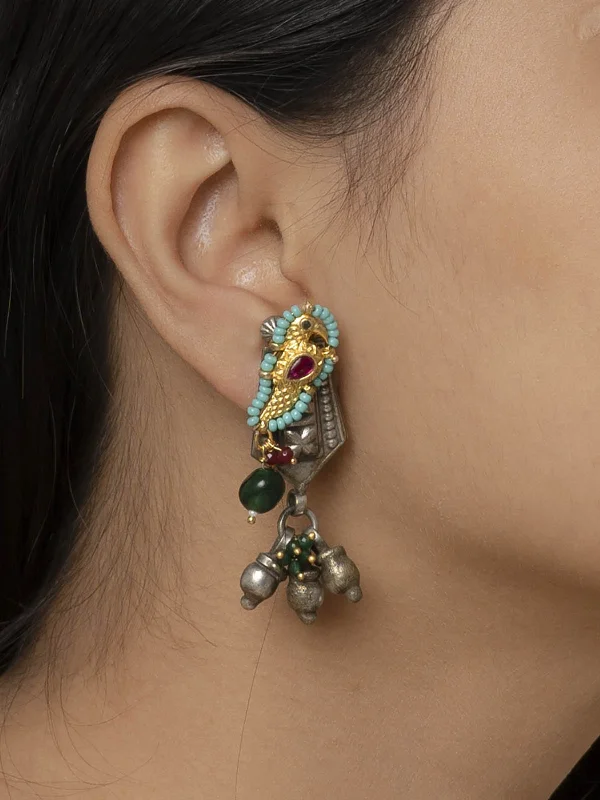 Elegant Pearl Earrings-Multicolor Tribal Earrings - EK-SFEAR306