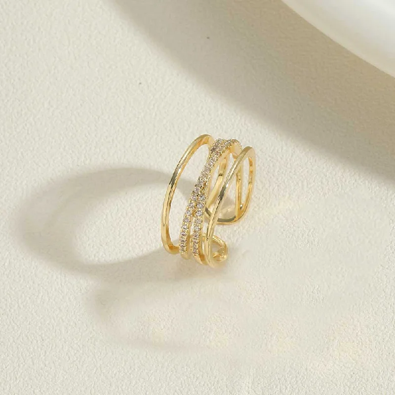 14K Real Gold Hollow Ring