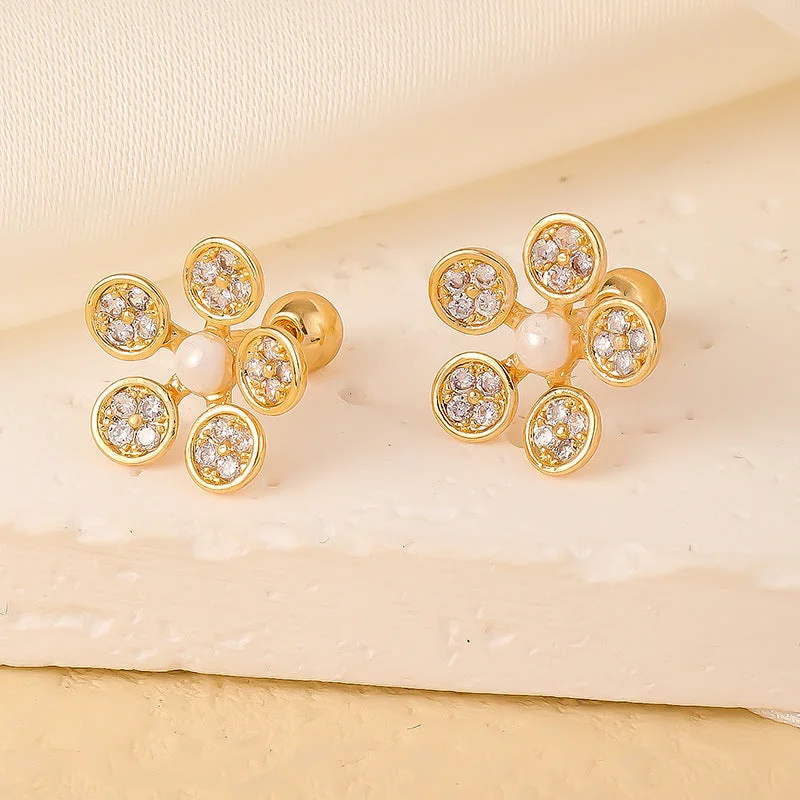 008 Gold White Diamond E00799