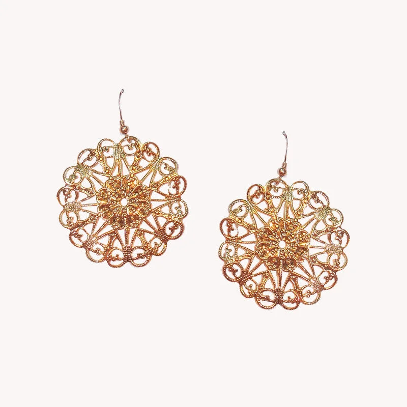 Silver Ear Cuffs-Large Round Filigree