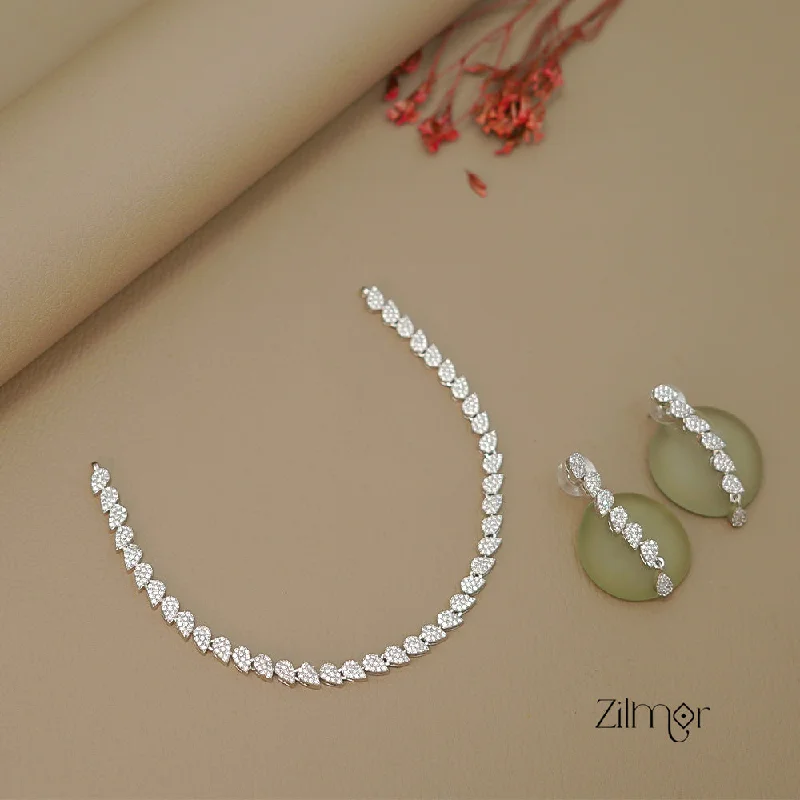 Fashionable Pendant Necklace-SN1011449 - AD Stone Choker Necklace Earrings Set