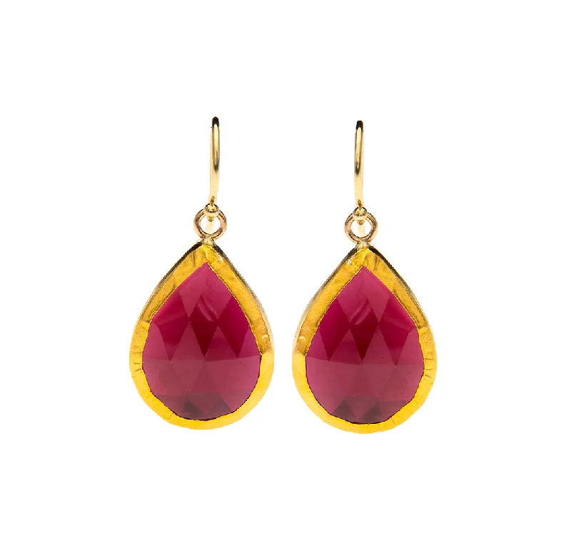 Simple Drop Earrings-Nava Zahavi Daisy Garnet Earrings