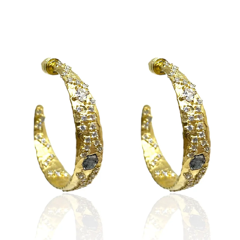 Stylish Drop Earrings-GOLD COSA HOOPS