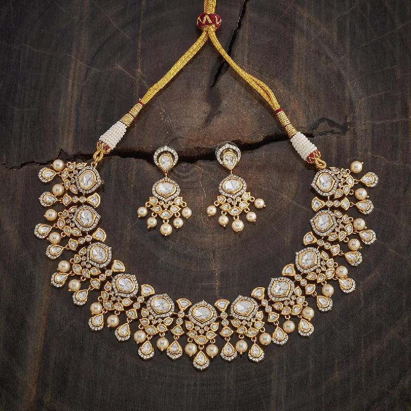 Handmade Gold Necklace-Kundan Necklace 176352