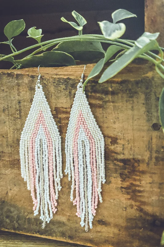 Simple Drop Earrings-Beautiful Beaded Earrings