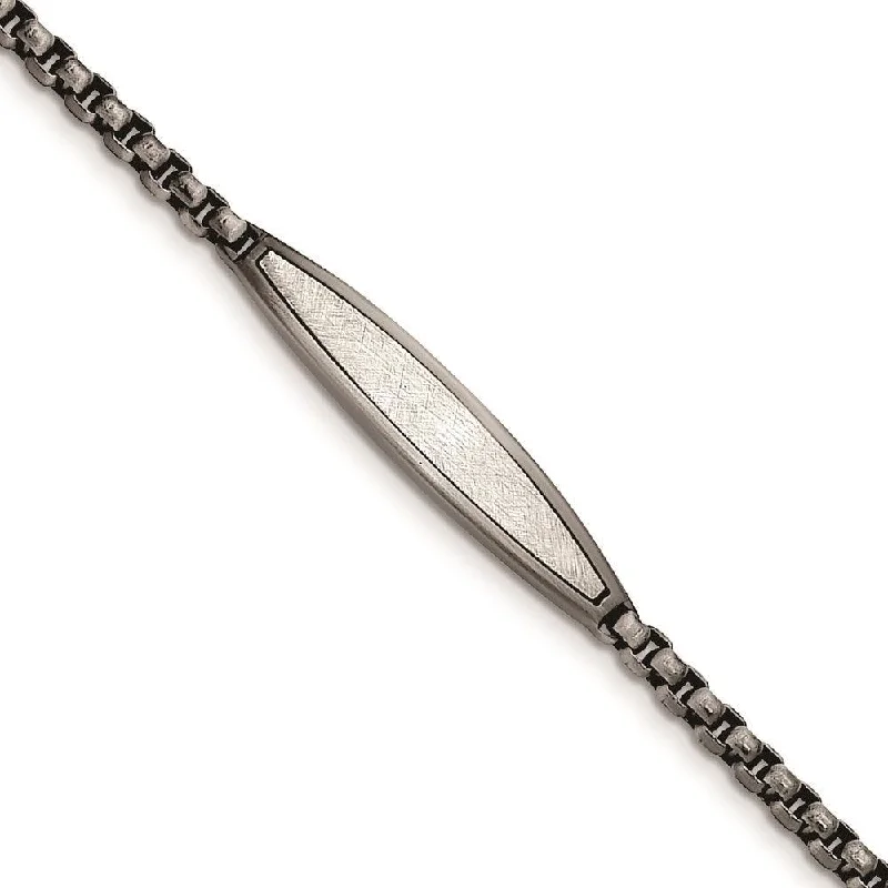 Friendship Bracelet for Girls-Stainless Steel Antiqued White Bronze Plated Scratch Finish  8.5in Bracelet