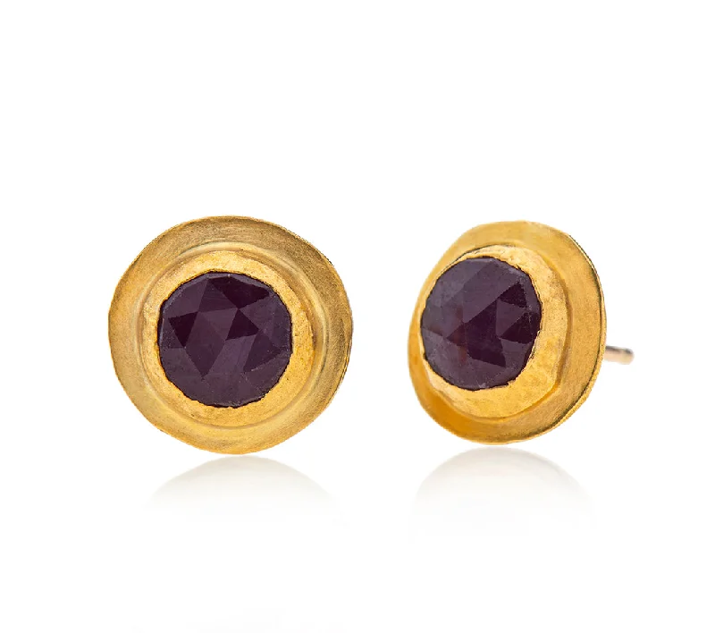 Casual Hoop Earrings-Nava Zahavi Ruby Halo Stud Earrings