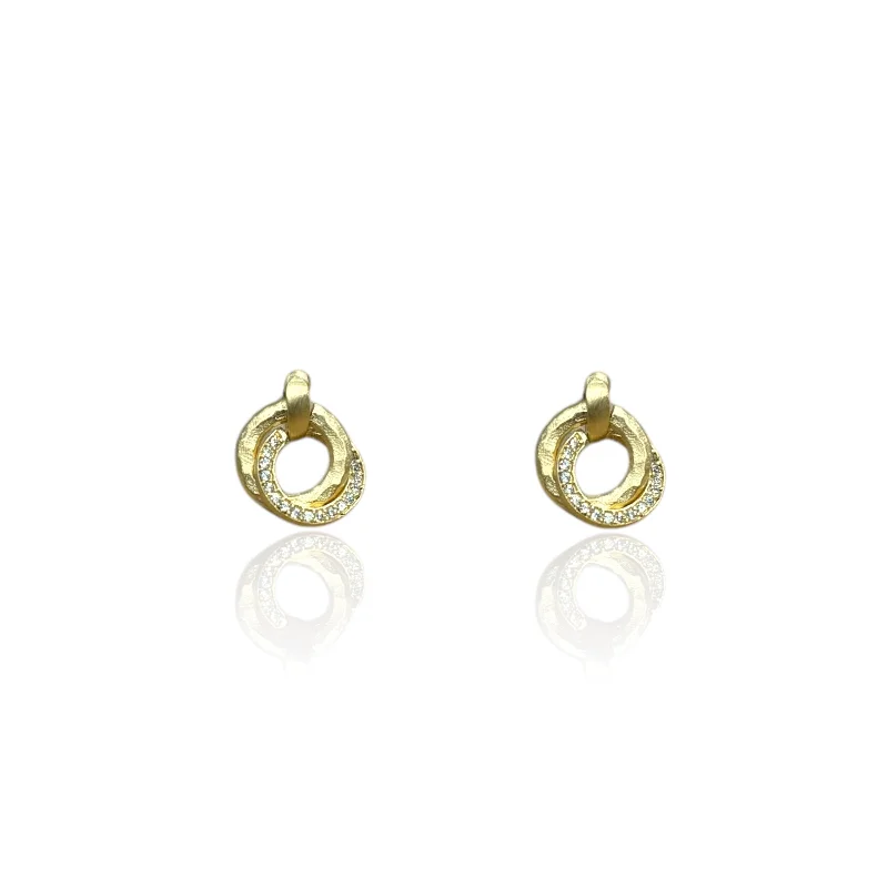 Swarovski Crystal Earrings-GOLD MINI TRINITY EARRINGS