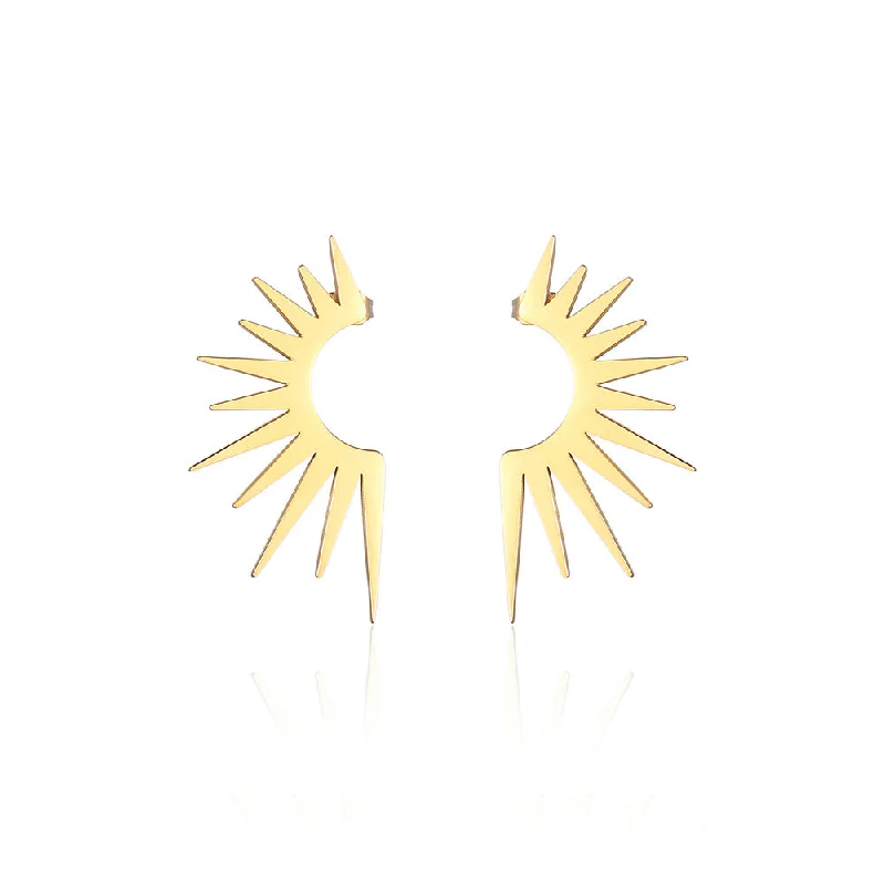 Gold stud earrings