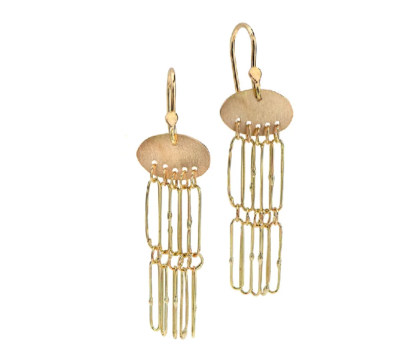 Sterling Silver Earrings-Nava Zahavi 14K Yellow Gold Links Earrings