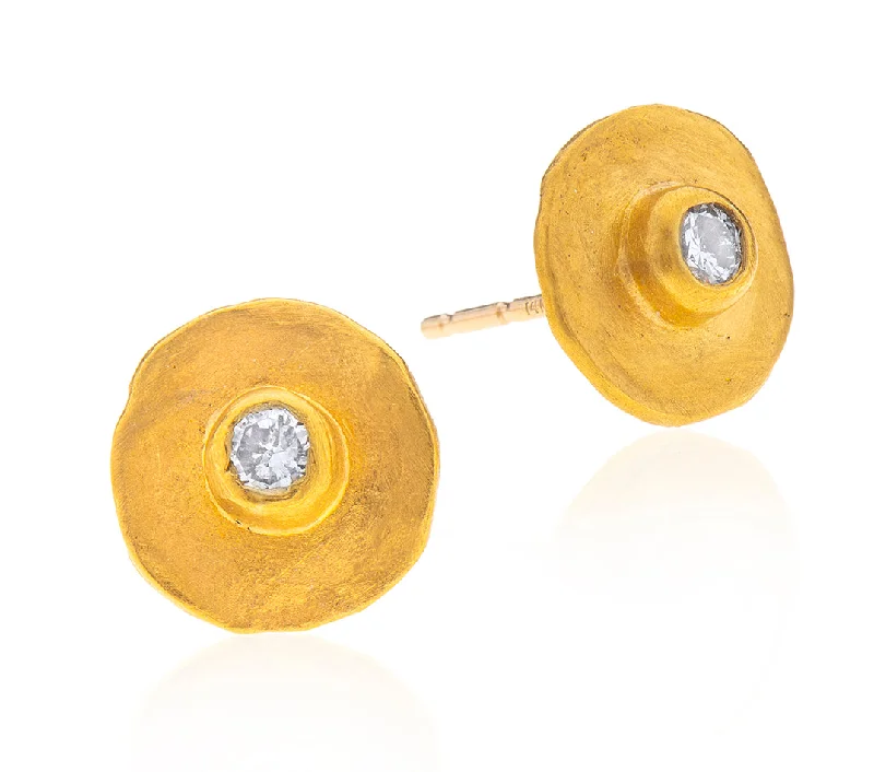 Ethnic Style Earrings-Nava Zahavi 24K Yellow Gold and Diamonds Earrings