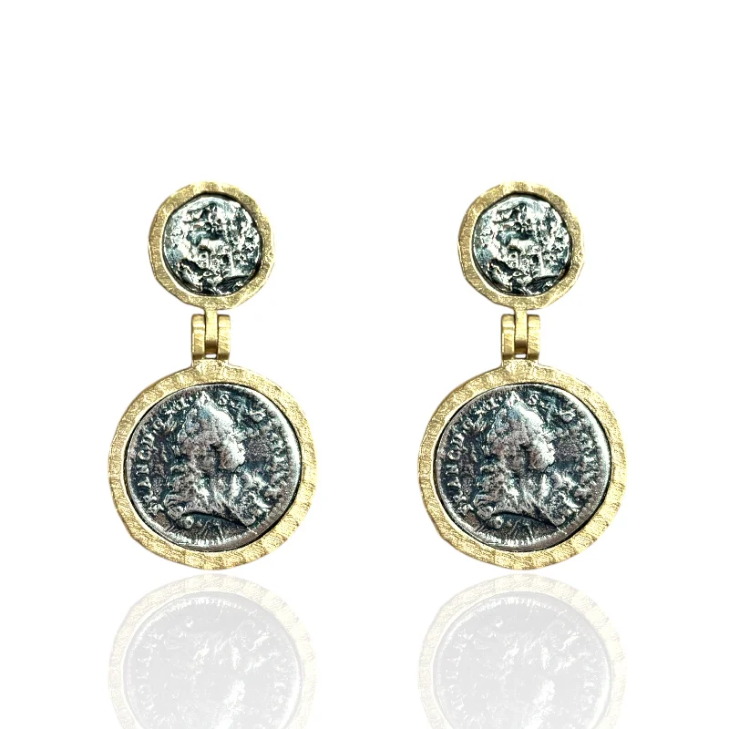 Modern Geometric Earrings-GOLD VIGO COIN EARRINGS