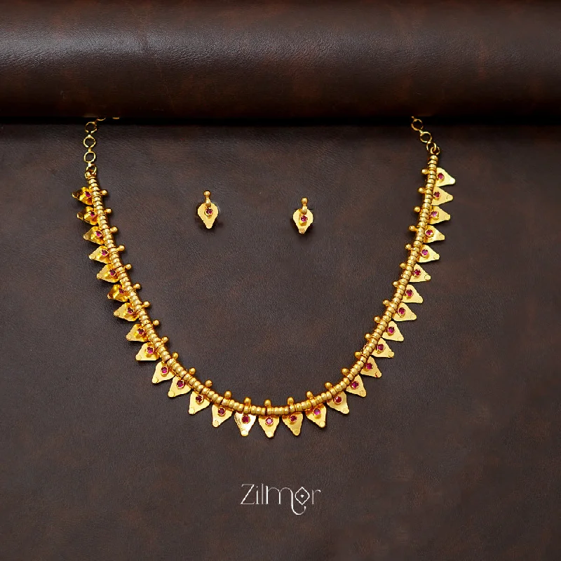 Fashionable Long Necklace-PP101876 - Gold Plated Thali kootam short necklace