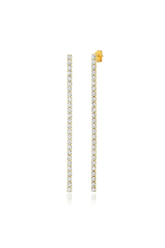 Elegant Chandelier Earrings-GV Linear CZ Drop Earrings