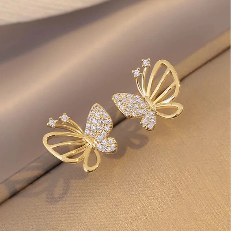 Butterfly Studs (14K Gold Plated for Color Retention)