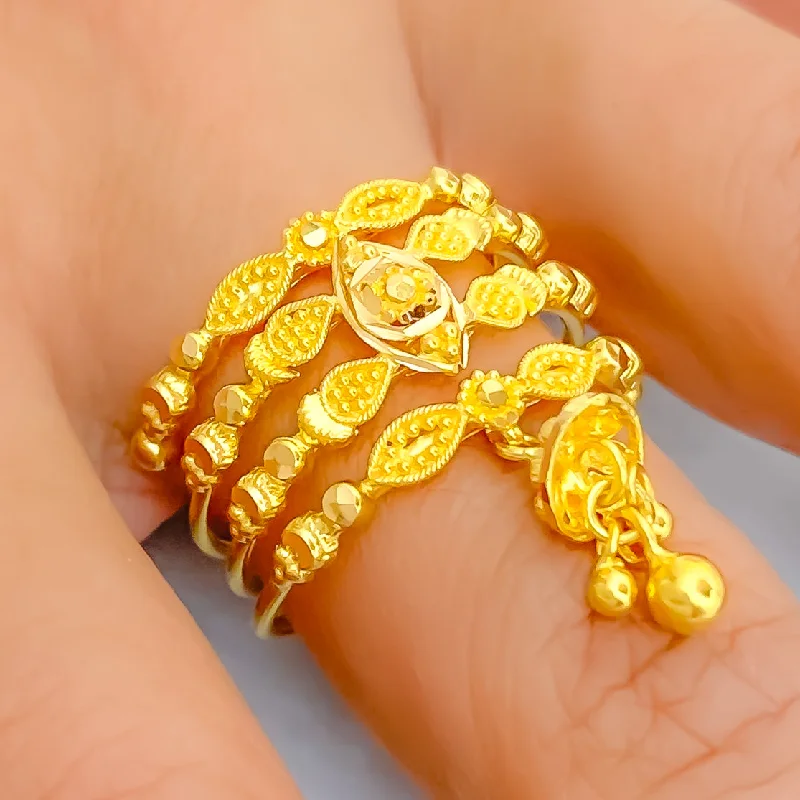 Dressy Intricate 22K Gold Spiral Ring