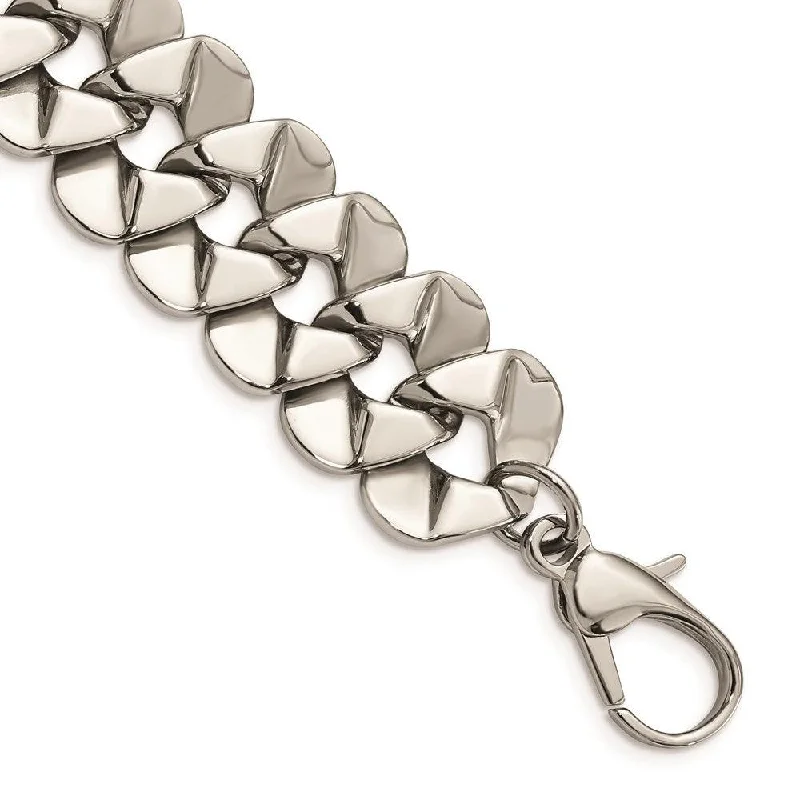 Classic Adjustable Bracelet-Stainless Steel Polished Fancy 8.5in Bracelet