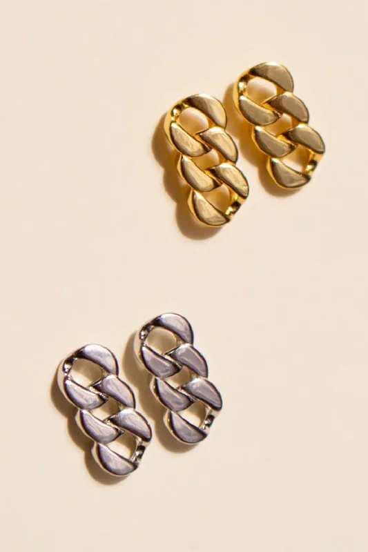 Silver Hoop Earrings-Parker Studs