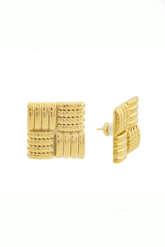 Small Drop Earrings-Statement Aspen Squared Studs