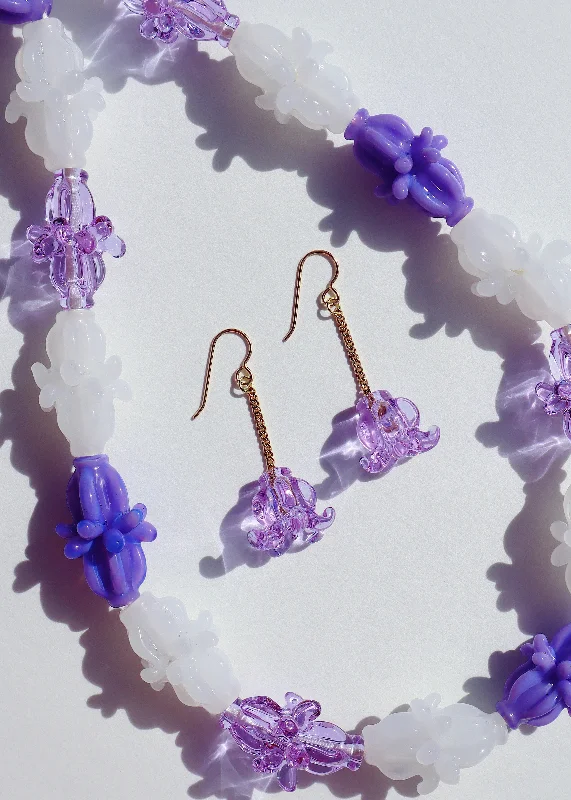 Adjustable Earrings-Crown Flower Drop Earrings