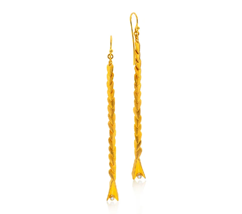 Fashion Hoop Earrings-Nava Zahavi Yellow 24K Gold Drop Earrings