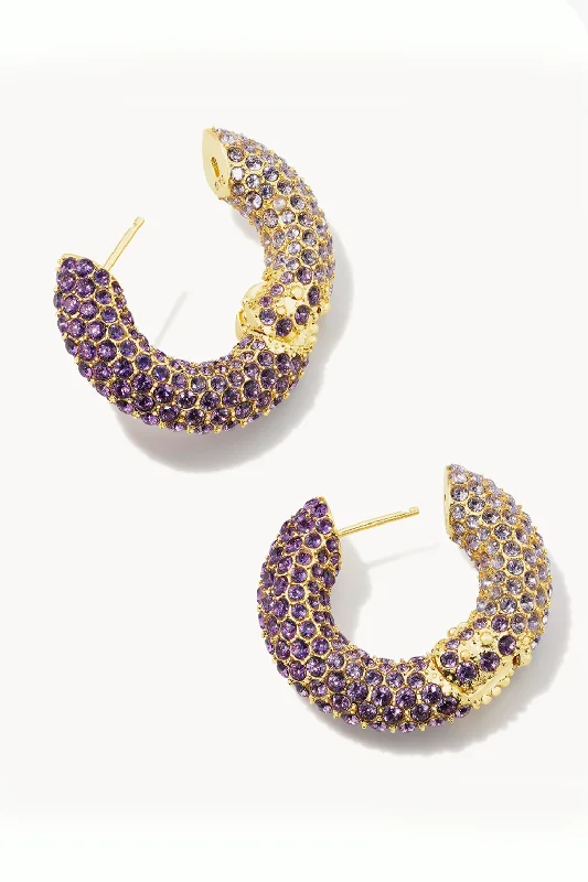 Silver Circle Earrings-Mikki Pave Hoop