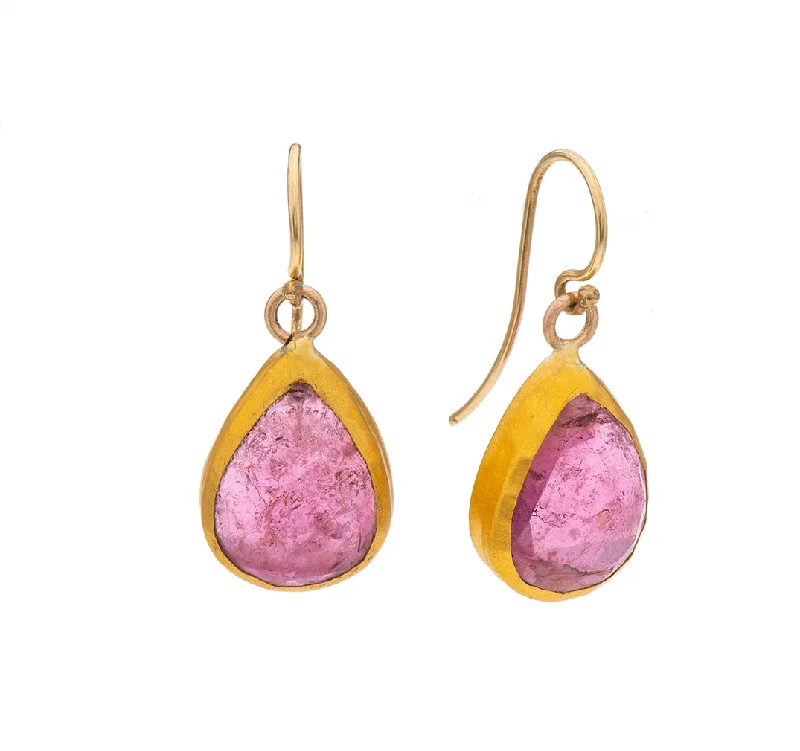 Oval Hoop Earrings-Nava Zahavi Pink Drop Earrings