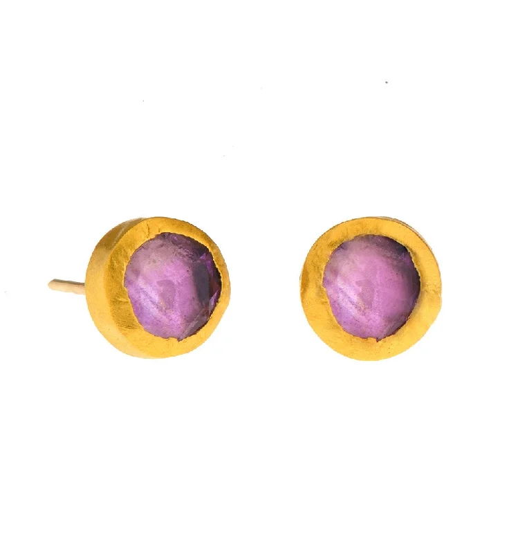 Elegant Gemstone Earrings-Nava Zahavi Amethyst stud Earrings