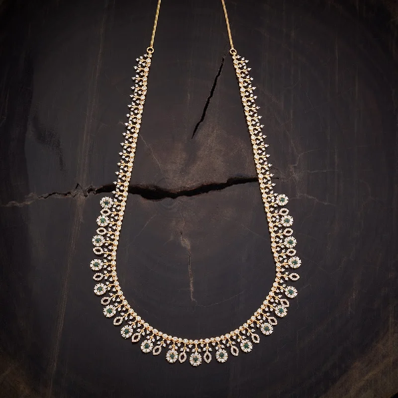 Silver Chain Necklace-Zircon Necklace 155255